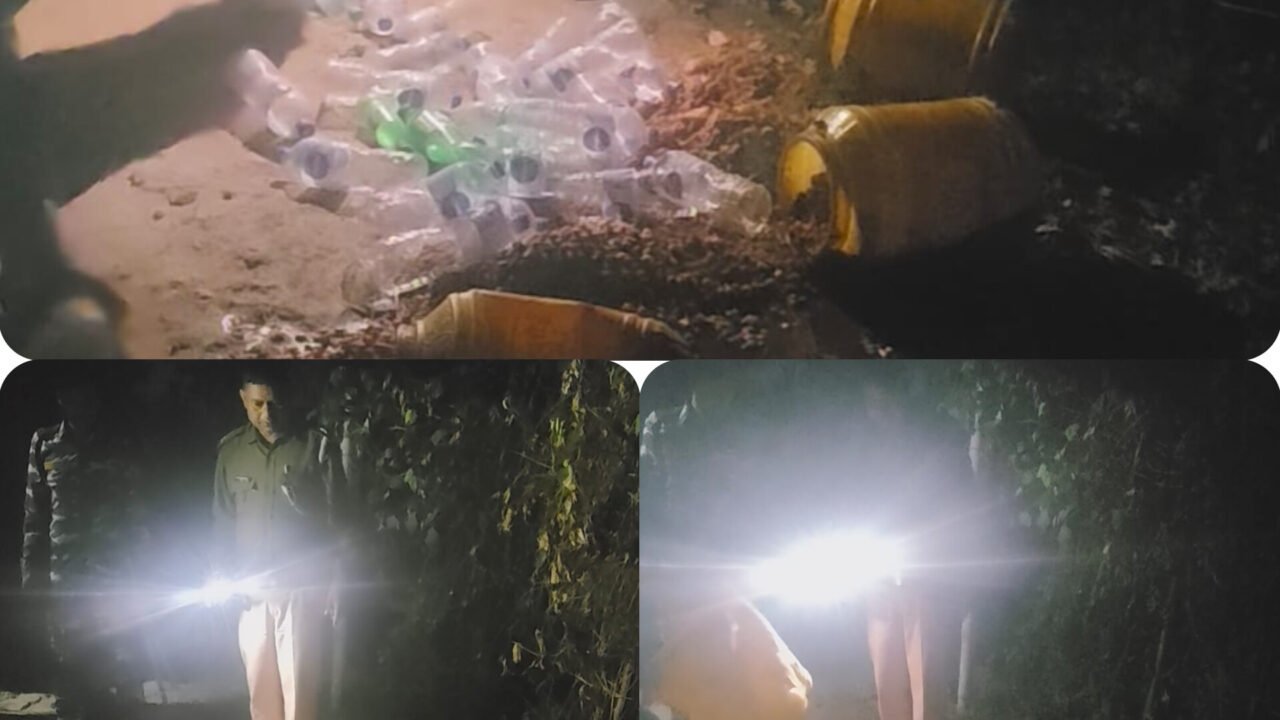 थाना क्षेत्र में अवैध तरीके से चल रहे महुआ शराब भट्ठियों को किया गया ध्वस्त