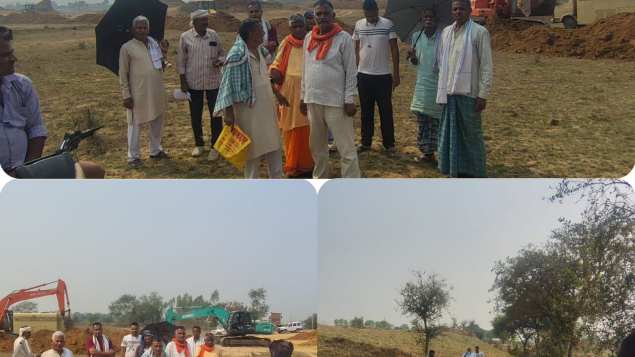 नक्शा बदलकर जबरन नहर निर्माण का आरोप, भारी पुलिस बल की मौजूदगी में रैयतों का हंगामा